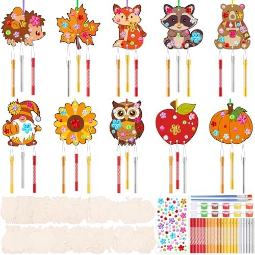 JellyArch Fall 30 Pack DIY Wind Chime Kit Art and Crafts by JellyArch