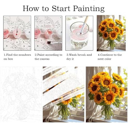 ZRIZQ Sunflower Paint by Numbers Kit for Adults Beginner,Flowers,16x20 - Image 5