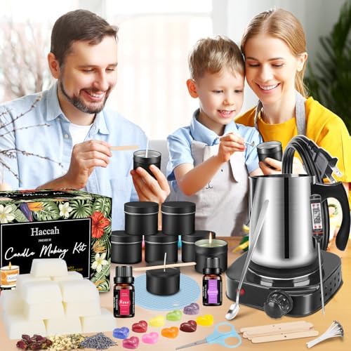Complete Candle Making Kit With Wax Melter, Candle Making Supplies, DIY Arts&Crafts Kits Gift For Adults,Beginners,Including Bees Wax,500w Electric Stove,Wicks,Rich Scents,Wick Clips,Pouring Pot Etc. - Image 2