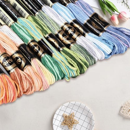 12 Skeins 105 Yards Cross Stitch Floss Variegated Friendship Bracelet String 6 Ply Polyester Colorful Gradient Embroidery Thread for Sewing Making Needlecraft Knitting Clothes Stitching DIY - Image 3