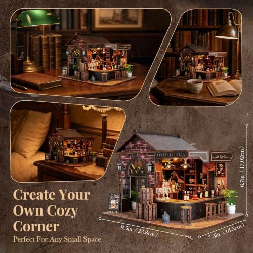 Vintage Pub Book Nook Kit, DIY Miniature House for Adults - Image 6