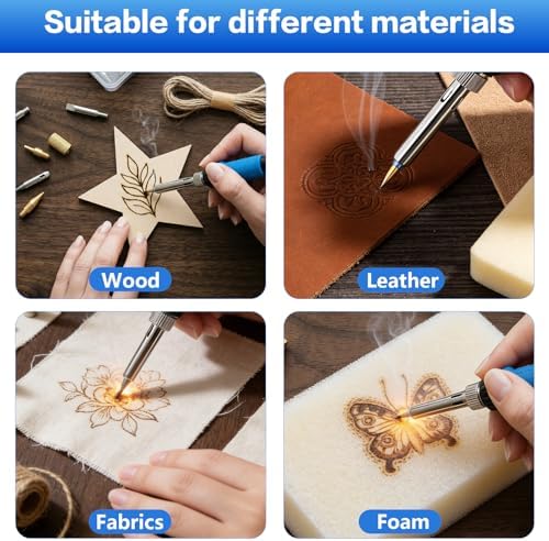Wood Burning Kit, 23pcs Wood Burning Pen Adjustable Temperature 200-450°C - Image 5