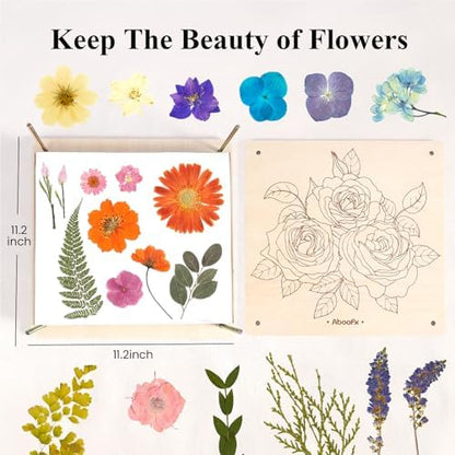 Aboofx Flower Press Kit, 11.2" x 11.2" Wooden Flower Pressing Kit - Image 5
