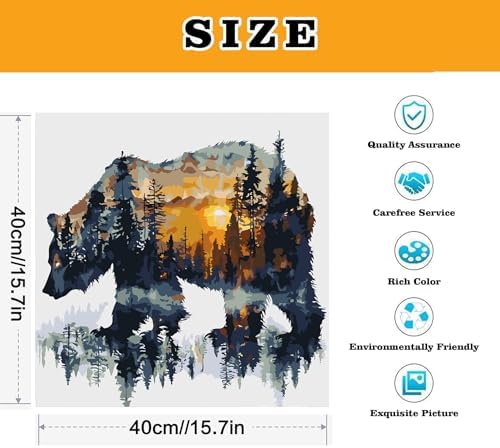 Meothan Paint by Numbers Kit for Adults Beginner 16x16 inch (Without Frame) - Image 3