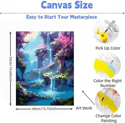 Paint by Numbers Kit for Adults, Dreamy Forest Paint by Number Kits - Image 2