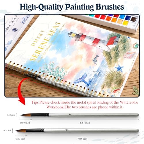 Watercolor Workbook for Beginners,18 Serene Seas Sceneries Water Coloring Book,Relaxing & Easy to Paint Water Coloring Book with 24 Colors-Perfect for Gifting to Creativity & Joy for Adults - Image 2