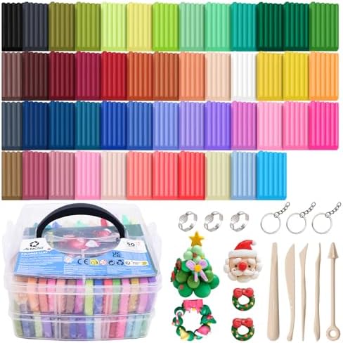 Artecho Polymer Clay Kit, 50 Colors Oven Bake Clay by Artecho
