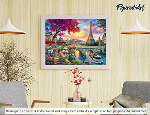 Figured'Art Paint by Numbers Kit for Adults Dinner by The Seine 16"x20" - Craft Art Painting DIY Kit Rolled Canvas Without Frame - Image 4