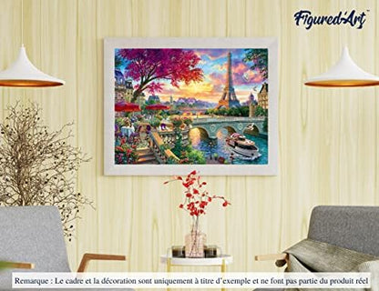 Figured'Art Paint by Numbers Kit for Adults Dinner by The Seine 16"x20" - Craft Art Painting DIY Kit Rolled Canvas Without Frame - Image 4