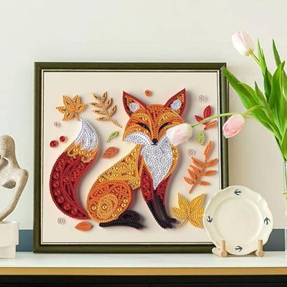 C'eitura Special Shape Fox Diamond Art Painting Kit, Partial Drill Quilling Art with Resin Rhinestones, 11.8x11.8 Inch 5D DIY Animal Series for Home Wall Decor, Unique Gift for Adults - Image 3