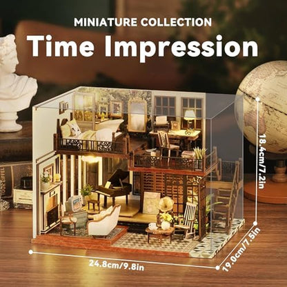 Flever Dollhouse Miniature DIY House Kit Creative Room with Furniture for Romantic Artwork Gift (Time Impression) - Image 2