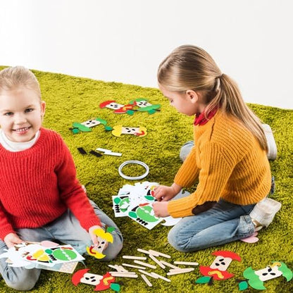 Briwooody 30 Set Apple Core Magnet Craft Kit DIY Apple Core Stick Magnet Make Your Own Craft Kit Arts and Crafts Project for Classroom Fall Party Fun Home Activities - Image 5