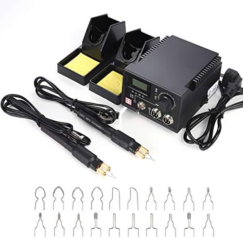 TOPCHANCES Wood Burning Tools Kit,110V 60W Professional Pyrography Wood Burning Kit with Dual Pen and Wire Tips for Beginners Adults (Dual Digital Display) by TOPCHANCES