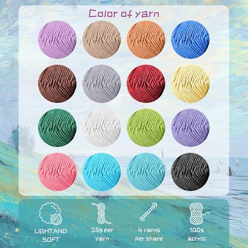 Yarniss Crochet Kit for Beginners,Crochet Set for Adults,Slate Blue - Image 4