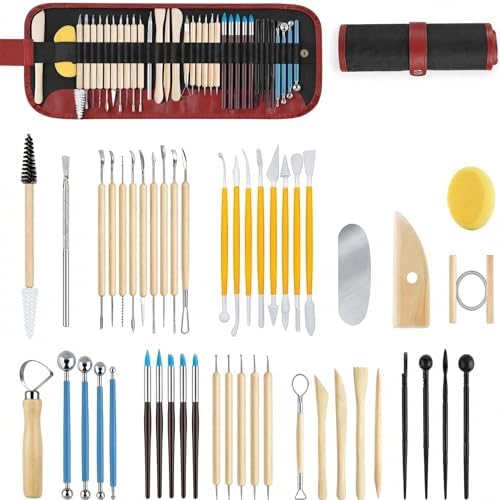 Jahnrun 48Pcs Pottery Kit, Professional Polymer Clay Sculpting Tools Set by Unknown