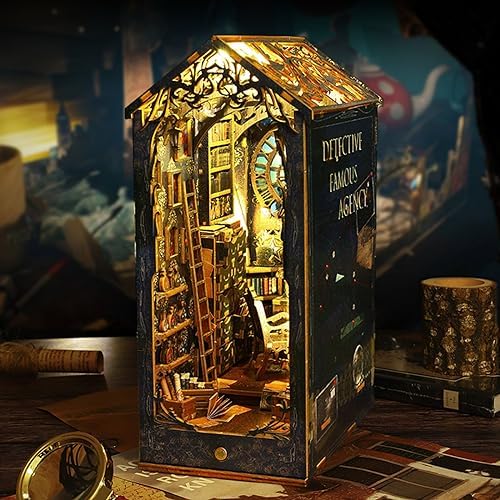 ISSEVE Book Nook Kit, DIY Dollhouse Booknook Kits Bookshelf Insert Décor - Image 5