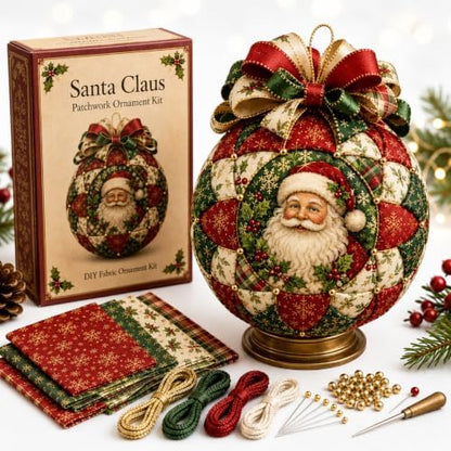 Christmas Classics Patchwork Ornament DIY Kit, No-Sew Ornament Kit (#B) by Unknown