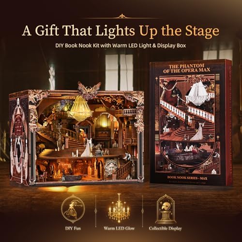 Phantom of The Opera Max Book Nook Kits, 3D Wooden Puzzle for Adults - Image 6