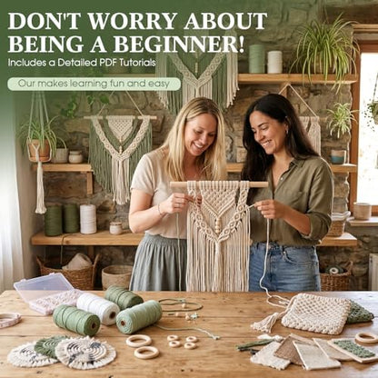 Rivvlive Macrame Kit for Adults Beginners 249 Pcs, 436yd 3mm Cotton Macrame Cord Wood Rings Dowels and Beads Needle Threader Gift Box & Digital Instruction Book for Bohemian Decor Craft Projects - Image 2