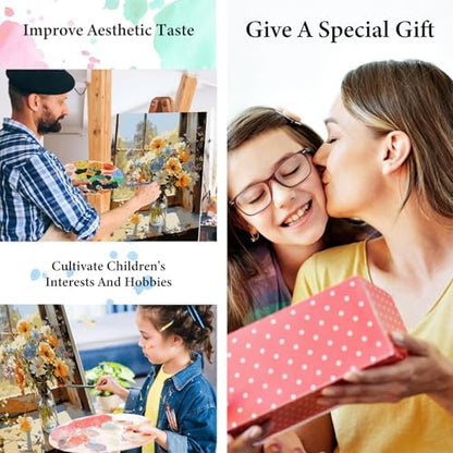 PRASIO Framed Paint by Numbers Kit for Adults Beginner, Flowers Adult Paint by Number Kits on Canvas Framed, DIY Acrylic Watercolor Oil Paint by Numbers with Frame for Gift Home Decor 16x20 Inch - Image 6