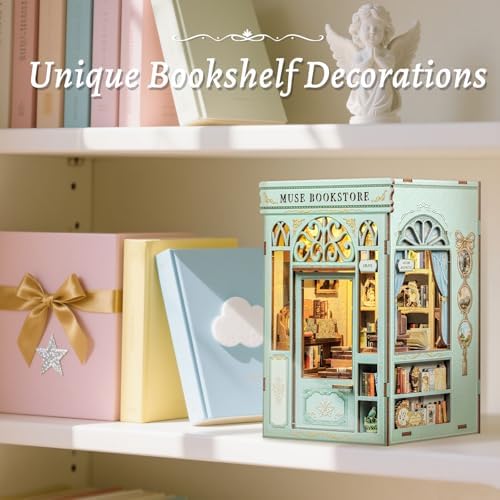 Fsolis Book Nook Kit - 3D Wooden Puzzles for Adults (Muse Bookstore) - Image 6