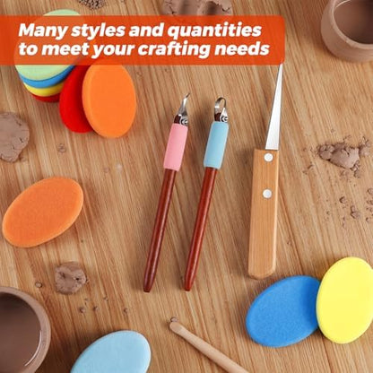 Leriton 2 Pack Clay Carving Tools Pottery Scrapers, Set 5, Colorful - Image 5