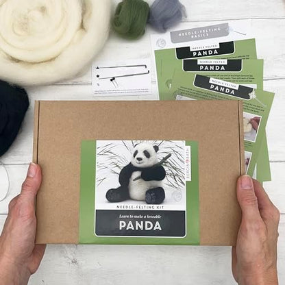 Bergin & Bath Needle Felting Kit, Panda. Make a Life-Like Panda with This Planet Friendly Craft kit for Adults and Teens. - Image 3