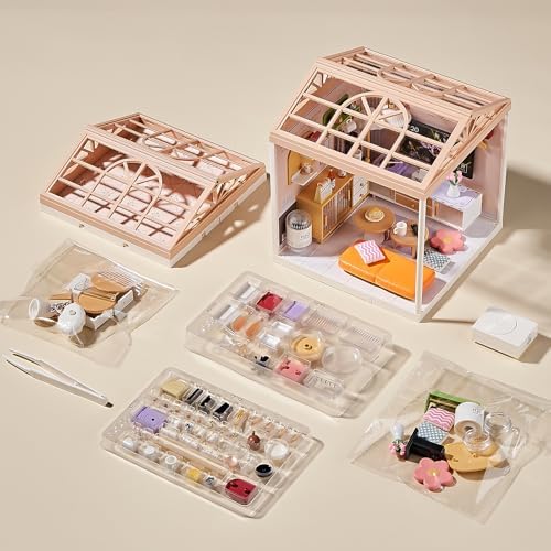 Miniature Living Room DIY Kit, 92Pcs 1:24 Scale Dollhouse with LED - Image 6