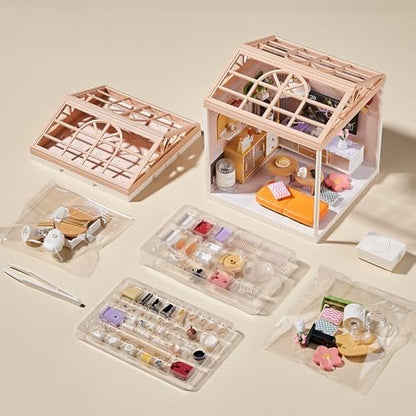 Miniature Living Room DIY Kit, 92Pcs 1:24 Scale Dollhouse with LED - Image 6