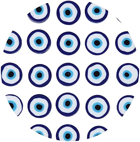 100pcs Evil Eye Polymer Clay 10mm Spacer Beads for Women Jewelry Making DIY Bracelet Necklace Hair Clip Accessories (Blue Evil Eye) - Image 5