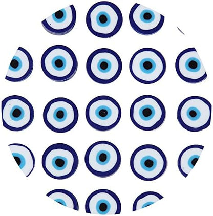 100pcs Evil Eye Polymer Clay 10mm Spacer Beads for Women Jewelry Making DIY Bracelet Necklace Hair Clip Accessories (Blue Evil Eye) - Image 5