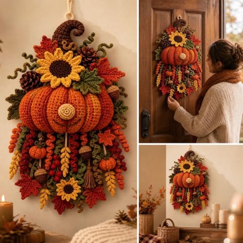 DIY Seasonal 3D Crochet Door Hanger Kit Collection, Halloween Handmade - Image 5