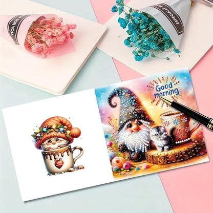 MaiYiYi 6 Pack 5D DIY Gnome Diamond Painting Greeting Cards Art Kits - Image 5