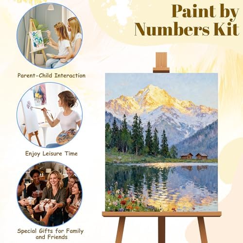 NKVNKV Paint by Numbers Kit for Adults Beginners, Mountain Adult Paint by Numbers on 20" Lx16 W Canvas for Painting Kits for Adults in Colorful Box，for Gift Home Wall Decor Without Frame (Mountain) - Image 6