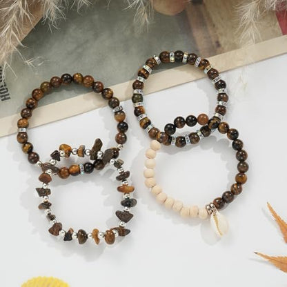 Xyliise Bracelet Making Kit Natürliche Perlen Set for Adults Beads for Bracelets Silver Jewelry Making Supplies DIY Jewelry Necklace Earrings (CZ006-Tiger's Eye) - Image 6