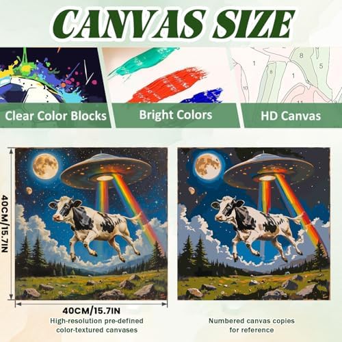 ICYANART UFO Paint by Numbers Kit for Adults, Funny Paint by Number Kits - Image 4