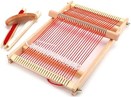 Yesland Weaving Loom Kit for Beginners - Large Wooden Frame Loom 15.6" with Shuttle, Comb & Yarn - Multi-Craft Tapestry Weaving for Kids & Adults by Yesland