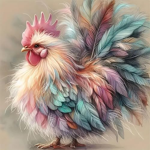 Stamping Cross Stitch Kit,Chicken Cross Stitch Kit for Adult Beginners by Unknown