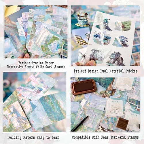 Diuhofart Sea Sketchbook Scrapbooking Kit, 128 Pcs Journal Set - Image 6