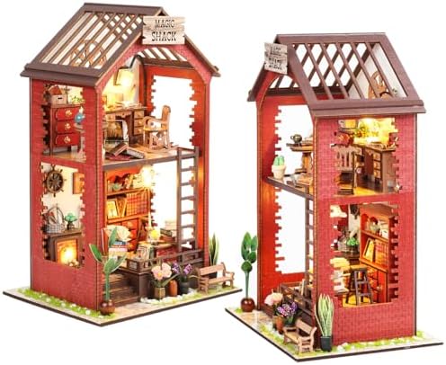 Book Nook Kit Magic Shack DIY 3D Puzzle Wooden Dollhouse with LED Lights by Lycidae