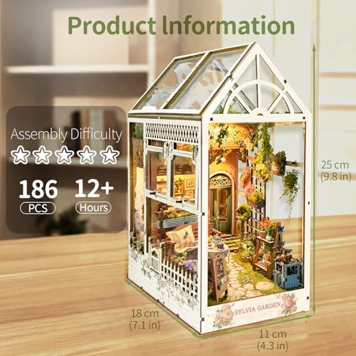 BELEEV Book Nook Kit for Adult and Teens,3D Wooden Puzzle (Sylvia Garden) - Image 3