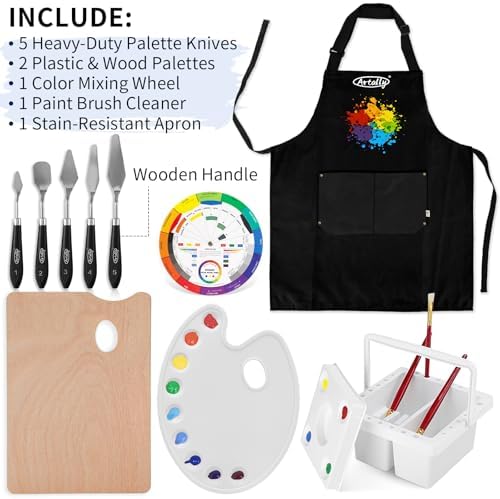 187Pcs Professional All-in-One Art Painting Kit with Aluminum & Beech Wood Easel, 96 Acrylic, Watercolor & Oil Paint Set, Complete Art Supplies Painting Set for Adults, Artists, Beginners - Image 6