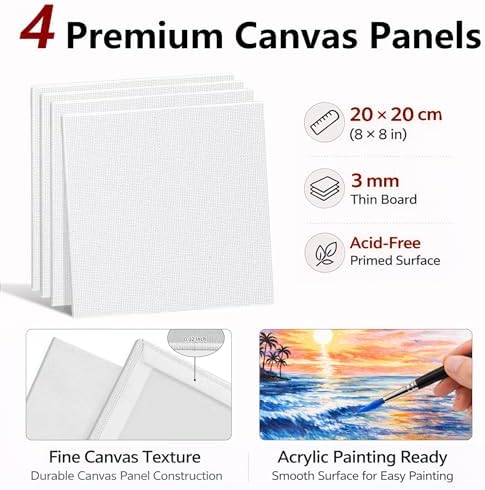 MISUMISO Acrylic Paint Kit for Beginners, 24 Colors Complete Painting Set with 4 Canvas Panels, 10 Brushes, Wooden Easel, Palette & Art Supplies, All-in-One Paint Set for Adults & Teens - Image 5