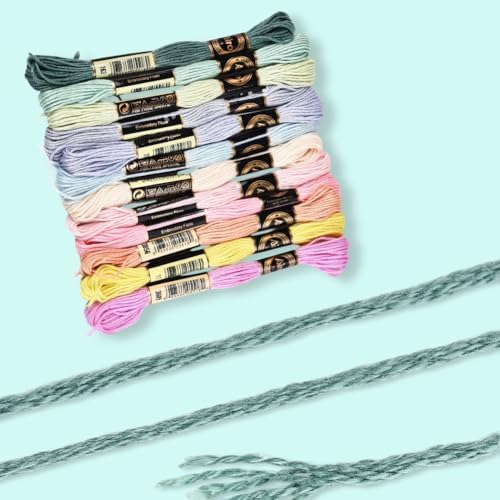 12 Skeins 6 Ply Candy Color Embroidery Floss for Hand Sewing - Image 5