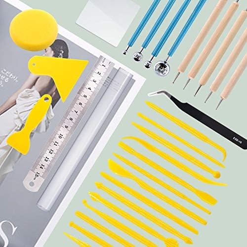 Swpeet 22Pcs Modeling Clay Sculpting Tools Kits, Ball Stylus Tool, Pottery Tools, Rubber Tip Pens, Plastic Clay Tools, Sculpting Kit for Making Modeling Clay Cake Fondant Decoration,Clay,Ceramics - Image 6