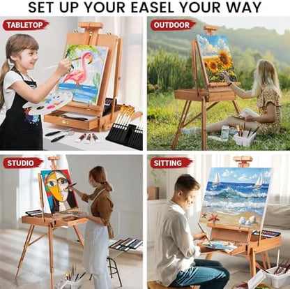 188Pcs All-in-One Art Painting Kit with French Easel, 96 Acrylic, Watercolor & Oil Paint Set, Complete Art Supplies Painting Set for Adults, Artists, Beginners - Image 7