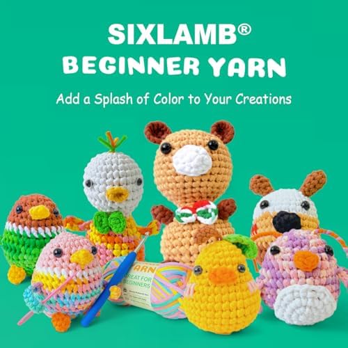 3 * 50g/1.76oz Yarn for Crocheting and Knitting, 3 * 60yds Beginner Yarn with Easy-to-See Stitches; Worsted-Weight Medium #4;Amigurumi-Friendly Crochet Kit(Violet+Yellow+Blushing Blue) - Image 6