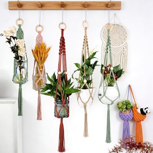 BUFANTL Macrame Kit for Beginners, 4-in-1 Plant Hanger Set - DIY Hanging Planter Craft Kit with 3 Tutorials for Home & Garden Decor, Ideal Handmade Gift - Image 6
