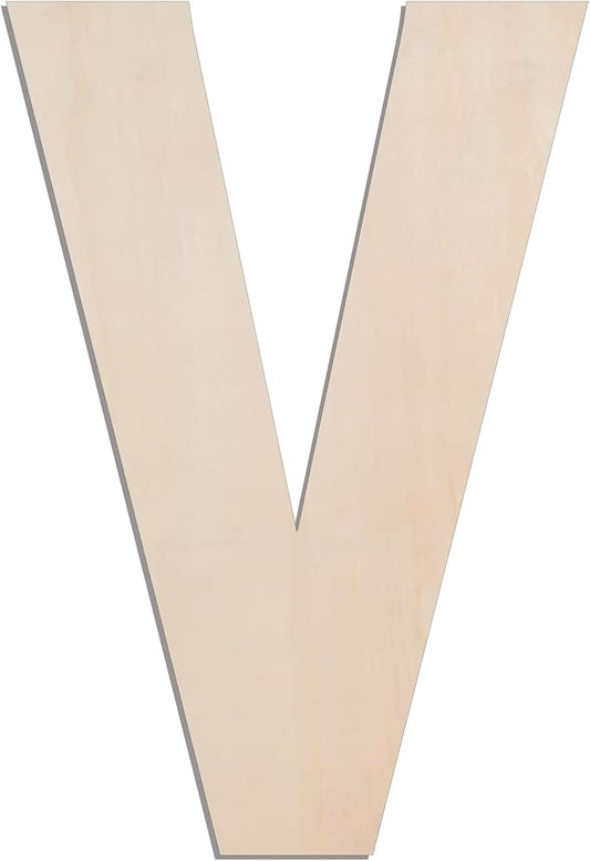MGTECH 17 Inch Large Wooden Letter V, 1/4 in Thick Big Wood Letter for Crafts and Wall Decor