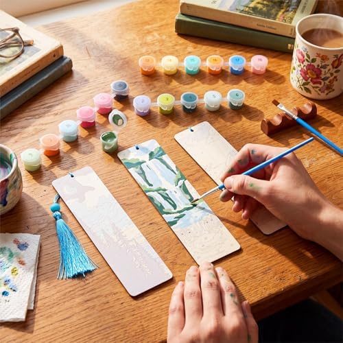 Kosiz 12 Pcs Night Landscape Paint by Number Kit for Adult Wood Bookmark - Image 6